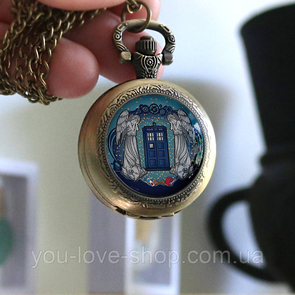 Кишеньковий годинник плачуть ангели Доктор Хто / Doctor Who на цепочці Бронза