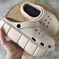 Crocs на платформі крокси жіночі бежеві сабо для жінок на високій масивній підошві бежевий колір 36-40 розмір