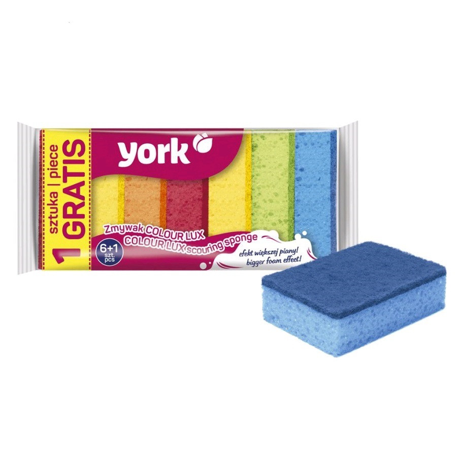Губка для посуду York 6 + 1шт 030180 КОЛОР ЛЮКС