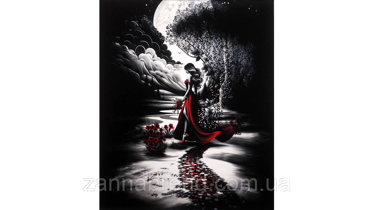 Стрейч-кулір (Супрем) колір чорний Купон 69 × 56 см "Місячна ніч" (Туреччина), фото 1