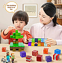 Дитячий ігровий магнітний конструктор LZCK 032 Майнкрафт на 50 кубика та з фігурками, фото 4