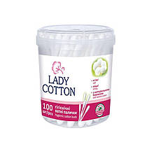 Ватні палички Lady Cotton в пластиковій банці 100 шт / уп