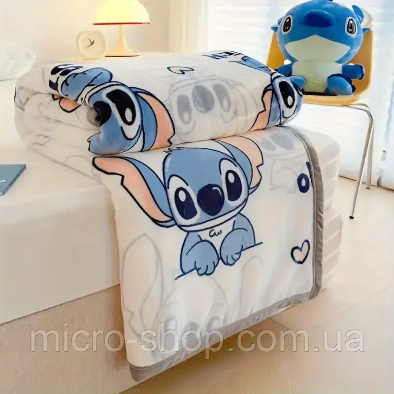 Плюшева двостороння ковдра покривало Стіч Ліло та Стіч Lilo & Stitch