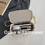 Жіноча сумка-косметичка 2814 Vanity Bag велюрова крос-боді чорна, фото 8