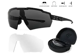 Окуляри тактичні GATORZ Blastshield Ballistic Non-Polarized, Оправа: Black Cerakote, Лінзи:Smoke&Clear w/Anti-Fog, GZ-10-493