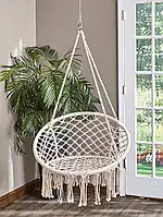 Садова гойдалка гніздо підвісне крісло 80см Сірого кольору.