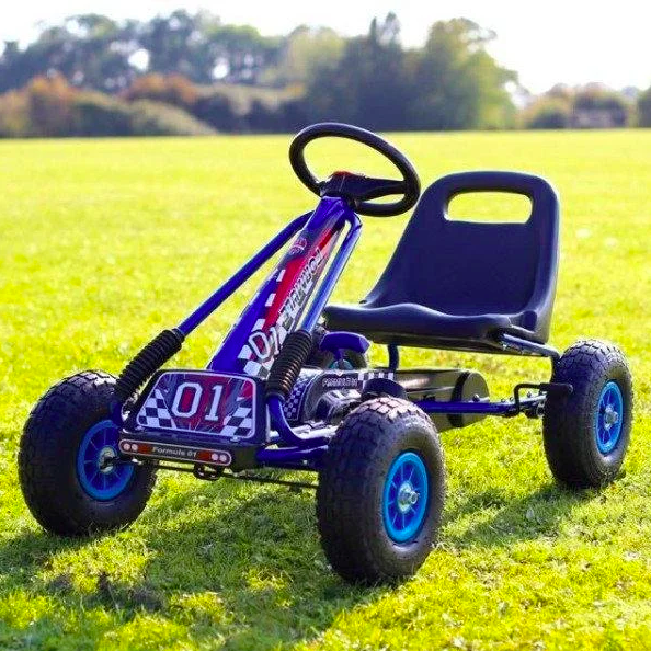 Дитячий педальний залізний карт Bambi M 0645 синій. Велокарт, веломобіль Формула 1 (Formula 1), фото 1