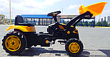 Дитячий педальний веломобіль трактор Pilsan 07-315 жовтий. Велокарт, екскаватор на педалях із рухомим ковшем, фото 10