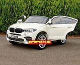 Дитячий двомісний електромобіль Джип BMW X6M на акумуляторі з моторами 2*120 Ватів JJ2168 Білий, фото 9