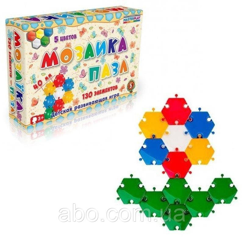 Дитяча мозаїка-пазл №5 1-146, 130 деталей Ø40мм, фото 1