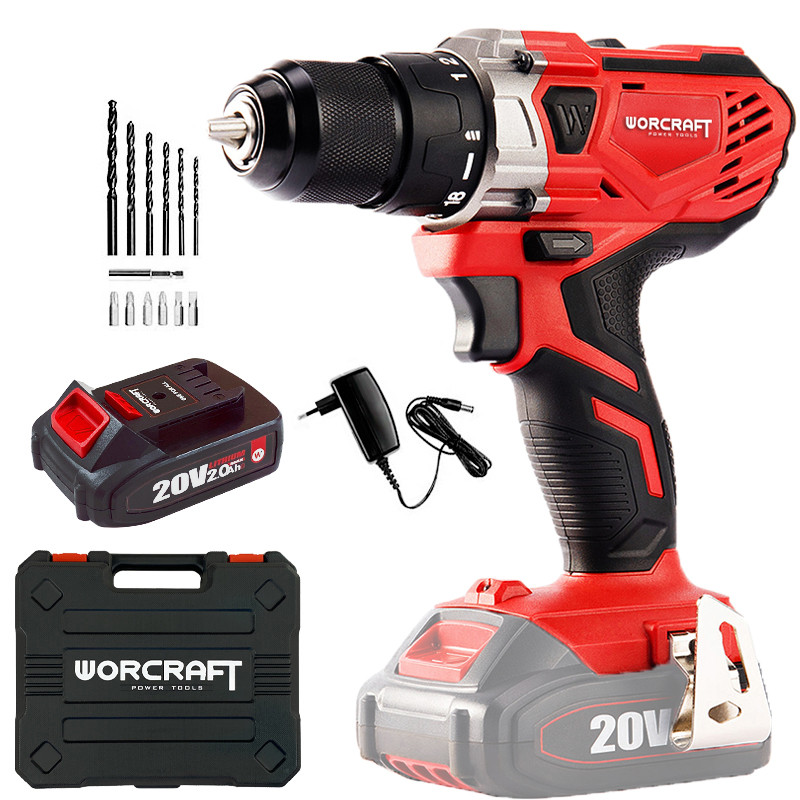 Шуруповерт акумуляторний Worcraft CD-S20LiWB, 2 швидкості, фото 1