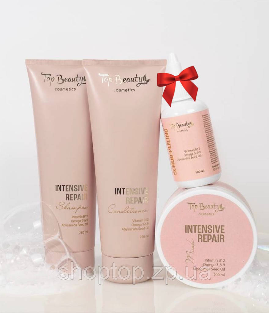 Набір 4в1 для відновлення волосся Top Beauty INTENSIVE REPAIR шампунь, маска, кондиціонер, пілінг