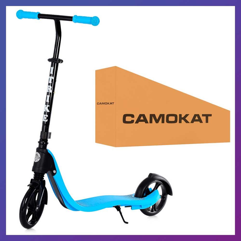 Самокат трюковий міський двоколісний для дорослих і дітей від 10 років ITRIKE SR 2-082-BL синій, фото 1