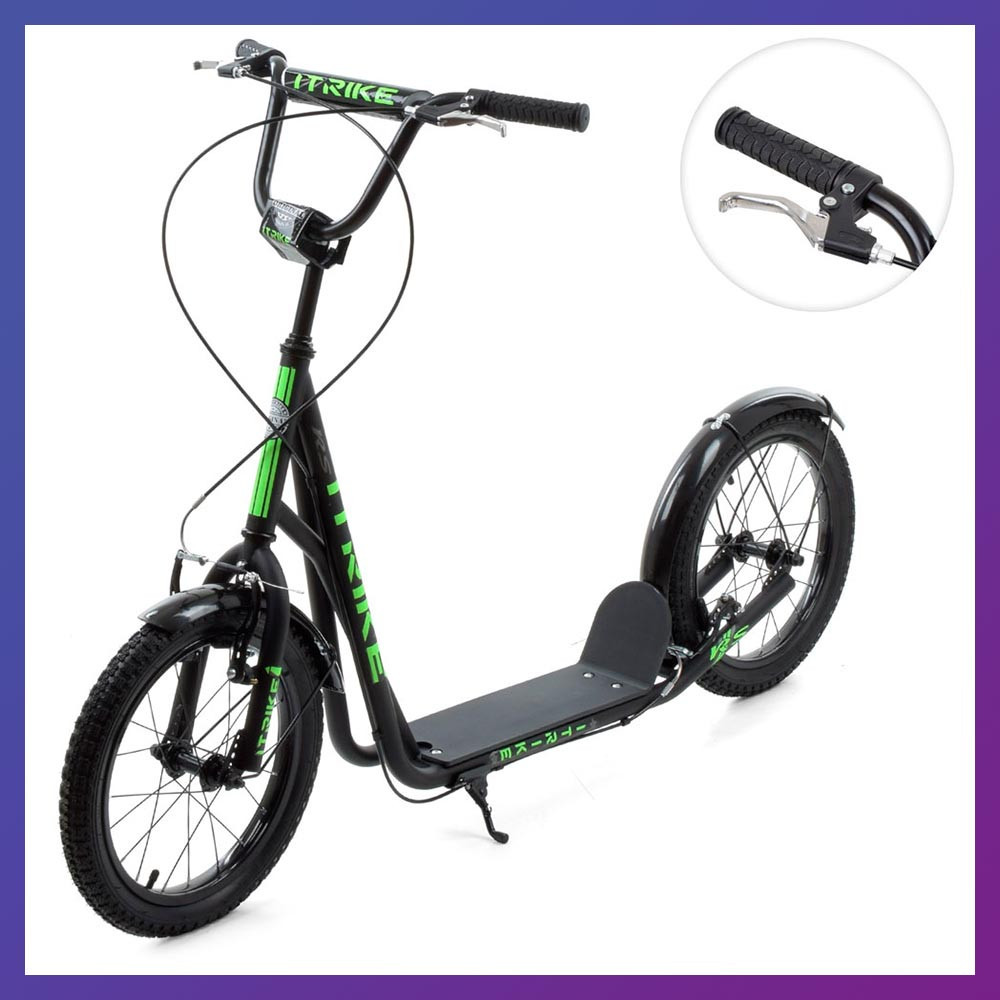 Самокат міський двоколісний для дорослих і дітей від 8 років SR 2-045-2-B чорний, фото 1