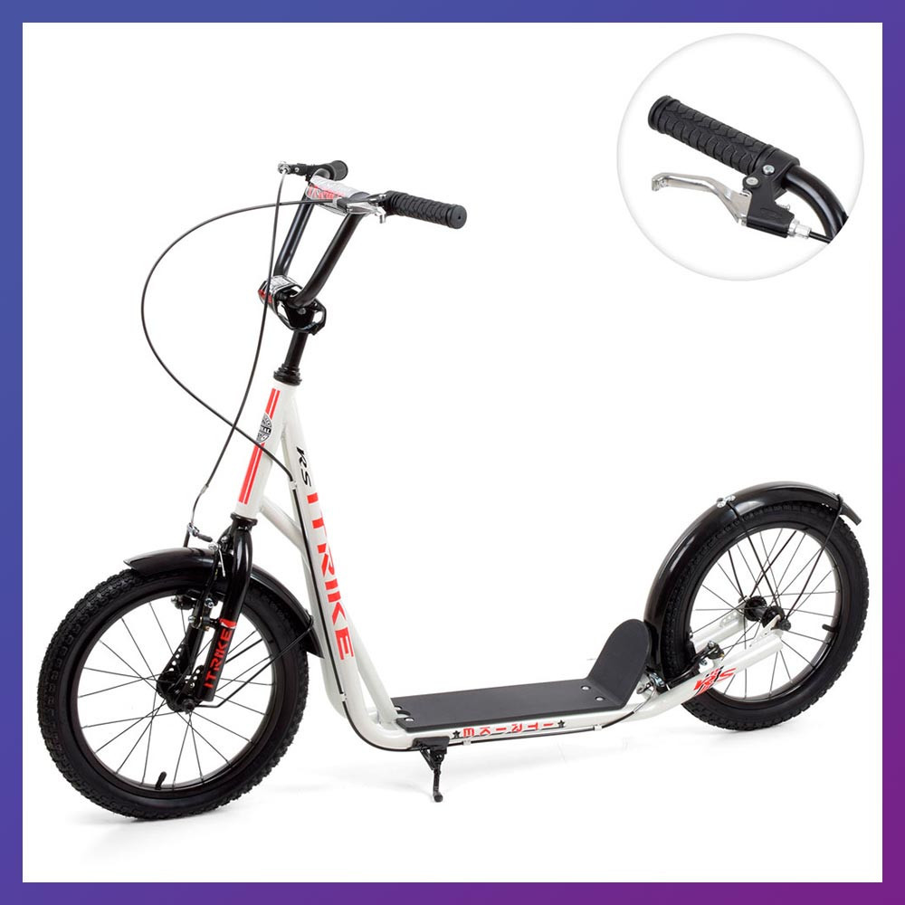 Самокат міський двоколісний для дорослих і дітей від 8 років SR 2-045-2-W білий, фото 1