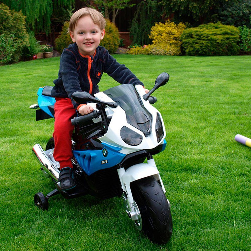 Дитячий електро мотоцикл двоколісний на акумуляторі BMW JT 528 для дітей 3-8 років синій, фото 1