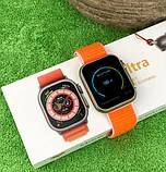 Смарт годинник Фітнес браслет треккер Smart Watch N8 Ultra пульсометром тонометром жовтогарячі + Подарунок, фото 6