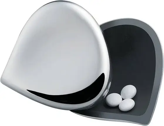 Срібна таблетниця alessi у форми каштана, фото 3