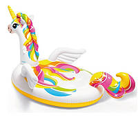 Дитячий надувний пліт Матрац для плавання з ручками INTEX 57291 "Єдиноріг" Пляжний шезлонг 251-163-145 см