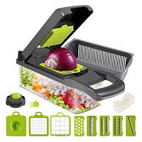 Ручний мультислайсер 14в1 Kitchen Ideas Veggie Slicer HA-347 багатофункціональна овочерізка з контейнером