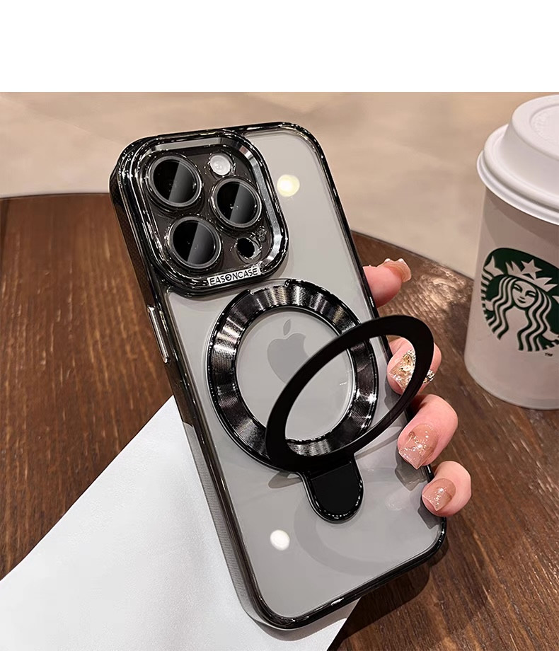 Чохол на телефон прозорий чорний iPhone 15