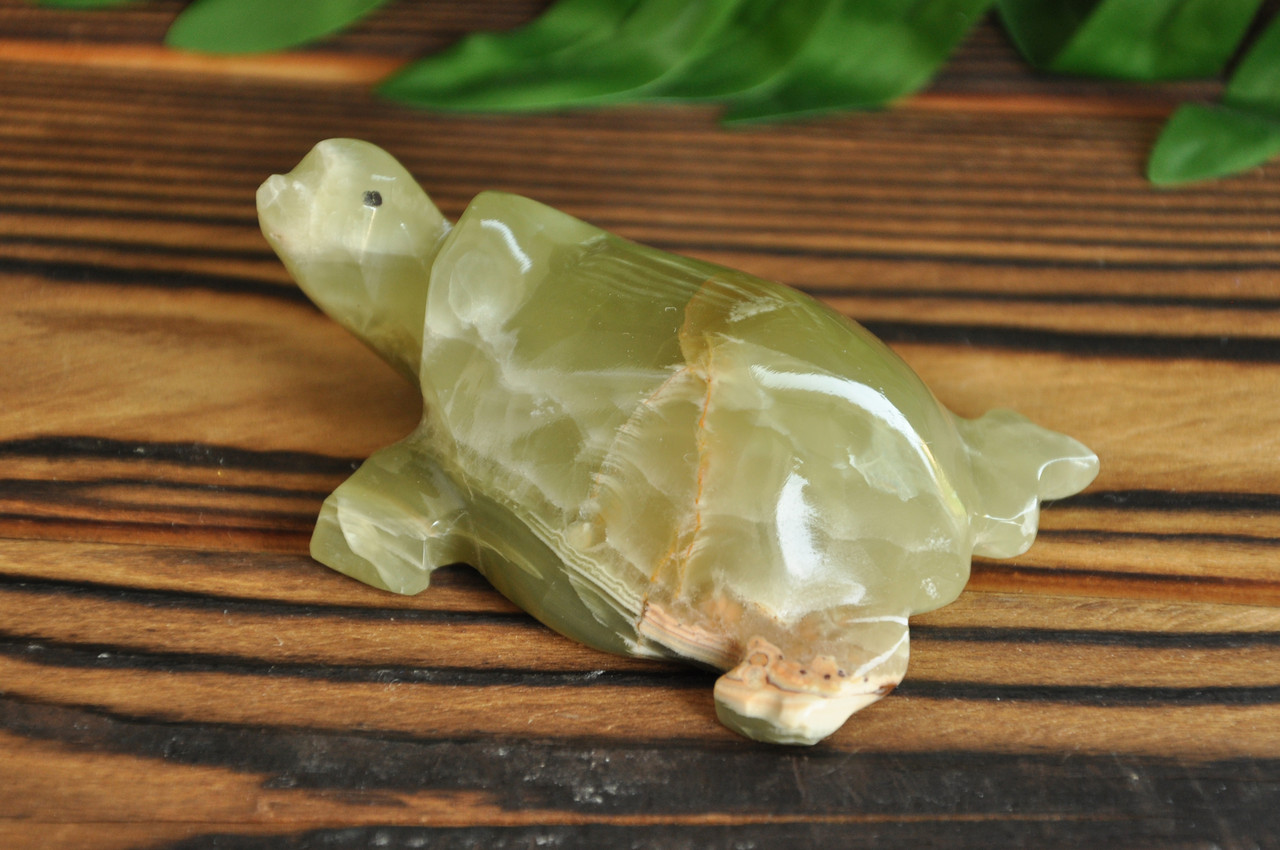 Фигурка "Черепашка" з натурального каменю онікс, 8 х 5см (колір, як на фото), фото 1