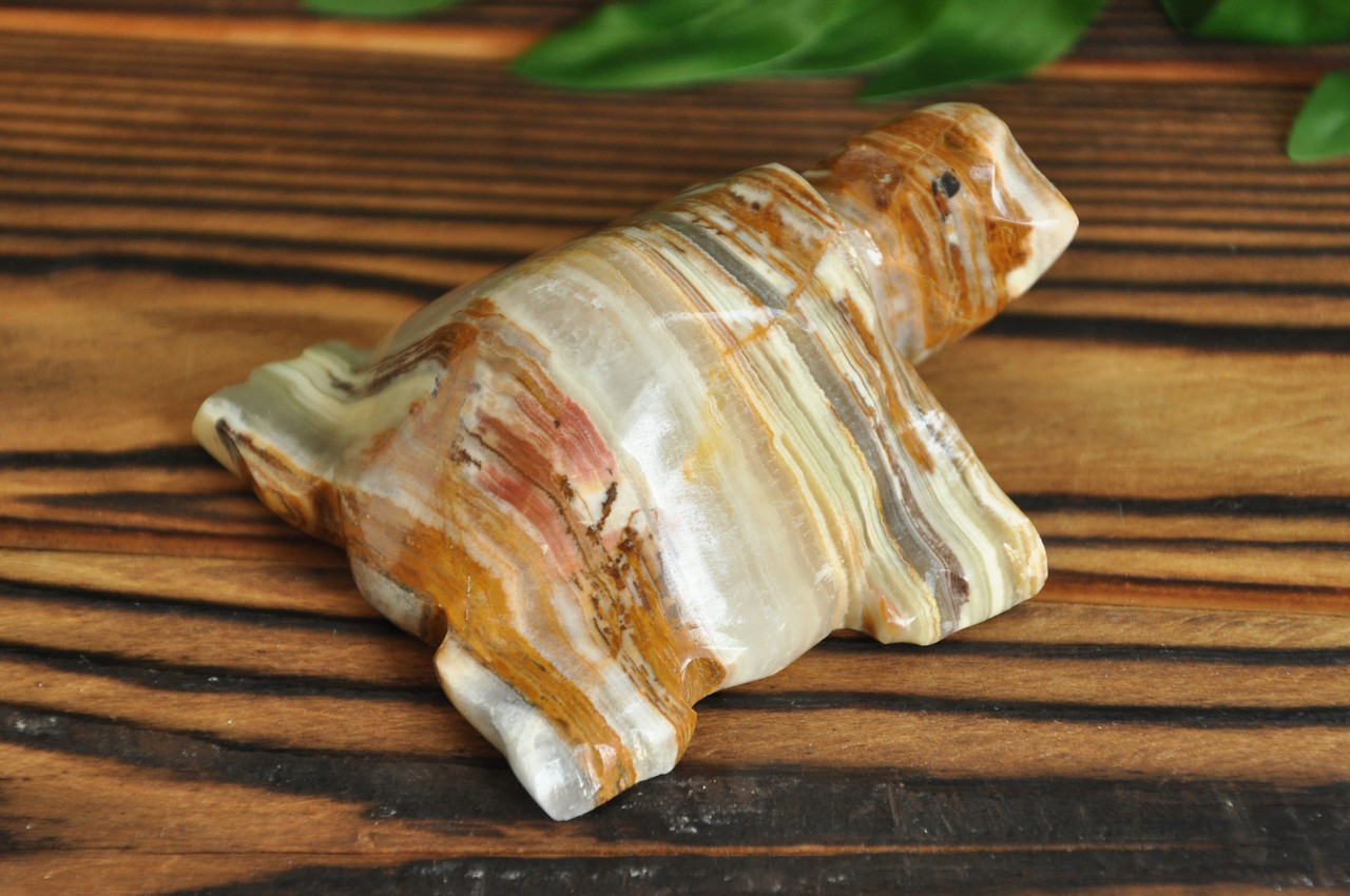 Фигурка "Черепашка" з натурального каменю онікс, 8 х 7см (колір, як на фото), фото 1