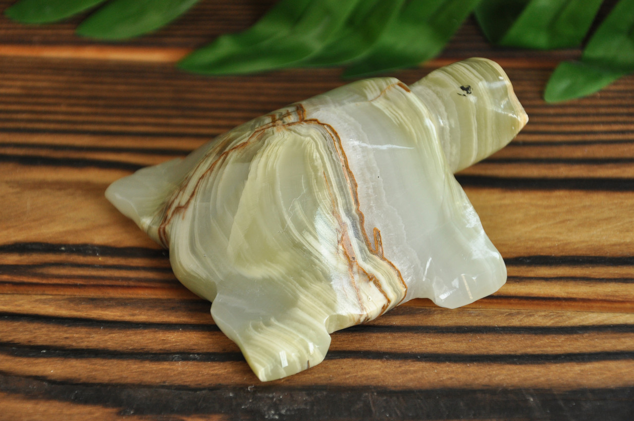 Фигурка "Черепашка" з натурального каменю онікс, 8 х 7см (колір, як на фото), фото 1