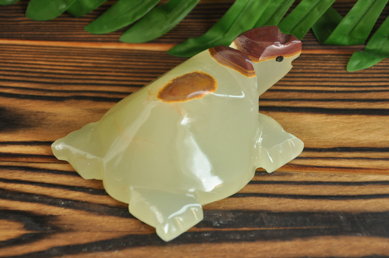 Фигурка "Черепашка" з натурального каменю онікс, 10.5 х 7.5см (колір, як на фото), фото 1