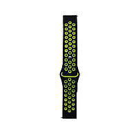 Ремінець для смарт-годинника Amazfit, Samsung, Huawei, 20 mm, SPORT Design, Black-Green