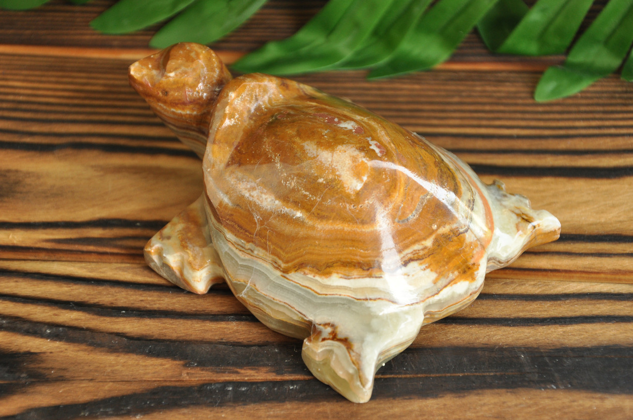 Фигурка "Черепашка" з натурального каменю онікс, 10.5 х 7.5см (колір, як на фото), фото 1