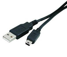 Кабель USB 2.0 AM - miniUSB (5P), 1.8 м, Black, Atcom, феритовий фільтр (3794)
