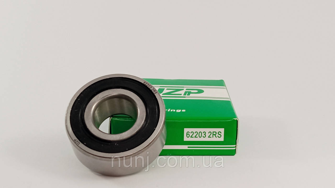Підшипник 62203-2RS UZP (180503) розміри: 17*40*16 кульковий радіальний закритий, фото 1