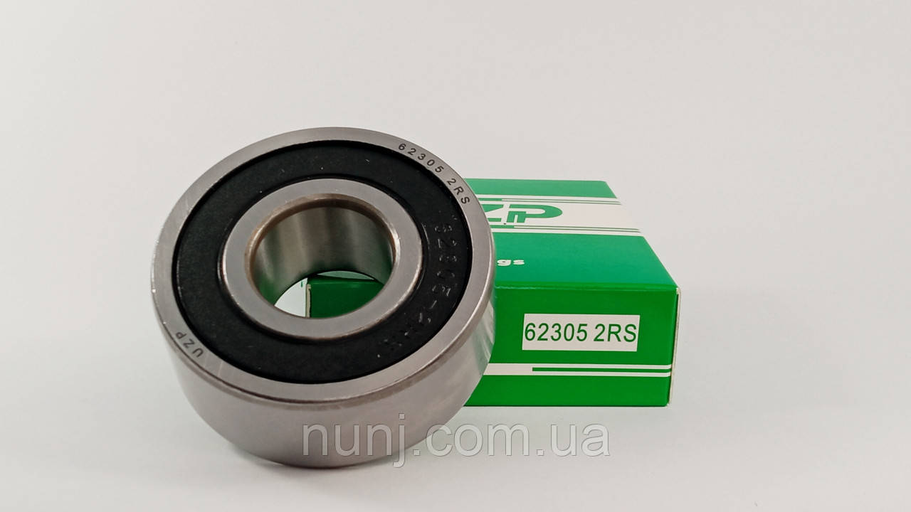 Підшипник 62305-2RS UZP (180605) розміри: 25*62*24 кульковий радіальний закритий, фото 1