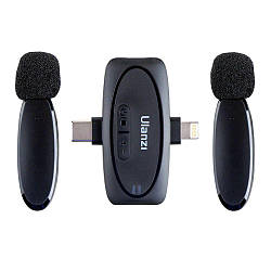 Бездротовий Петличний Мікрофон Ulanzi V6 3 в1 Колір Чорний