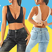 Бюстгальтер гладкий без кісточок, FINETOO з відкритою спинкою