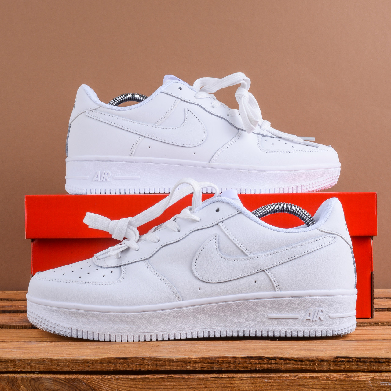 Чоловічі Кросівки Nike Air Force повністю білі 43 (27.5 см), фото 1