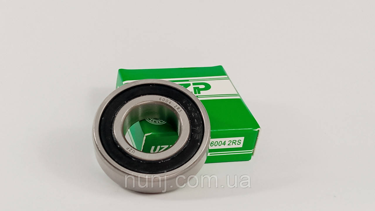 Підшипник 6004-2RS UZP (180104) розміри: 20*42*12 кульковий радіальний закритий, фото 1