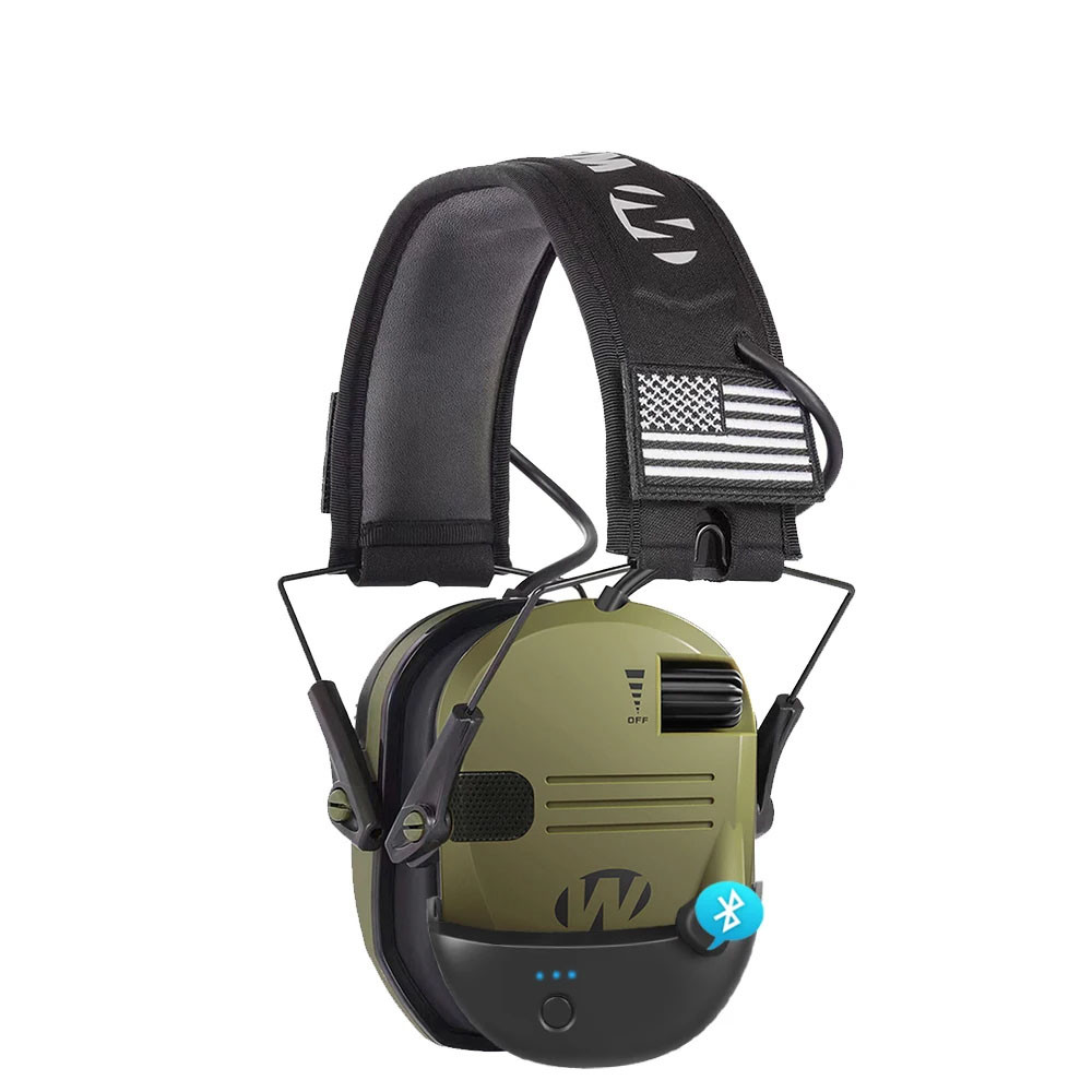 Активні тактичні протишумні захисні навушники для стрільби Walker's Razor Slim + Bluetooth адаптер, фото 1