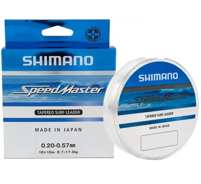 Шок-лідер конусний Shimano Speedmaster Tapered Surf Leader (Clear) 10X15m 0.26-0.57mm 4.6-17.0kg