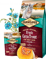 Carnilove Cat Fresh Carp & Trout Sterilised for Adult з коропом і фореллю для стерилізований. кішок, 400гр