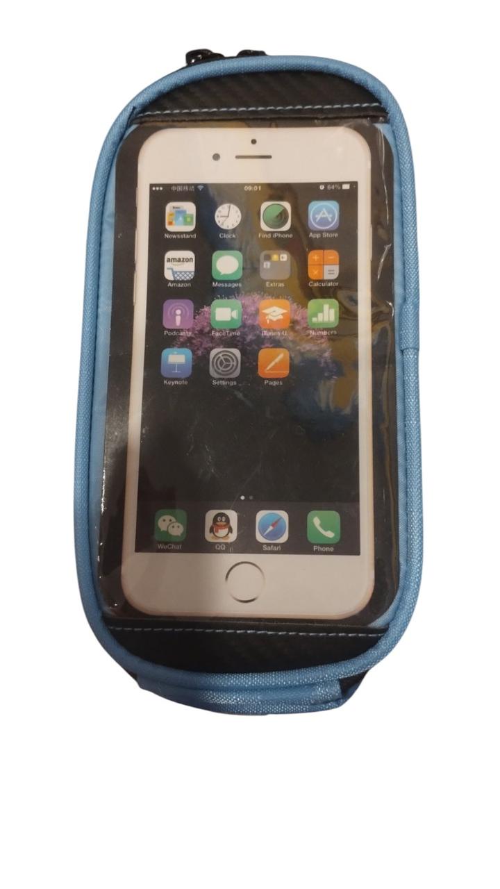 Велосумка C 57659 на кермо з відділенням під смартфон р.19x9x9см синій, фото 1