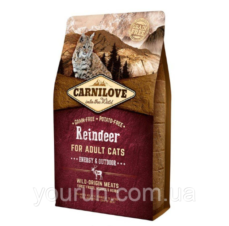 Carnilove Cat Raindeer Energy & Outdoor з м'ясом північного оленя для дорослих активних кішок 6кг