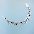 Жіночий срібний браслет подвійний арабський бісмарк з камінцями. регульований 17 - 20 см. Чорно білі камні, фото 7