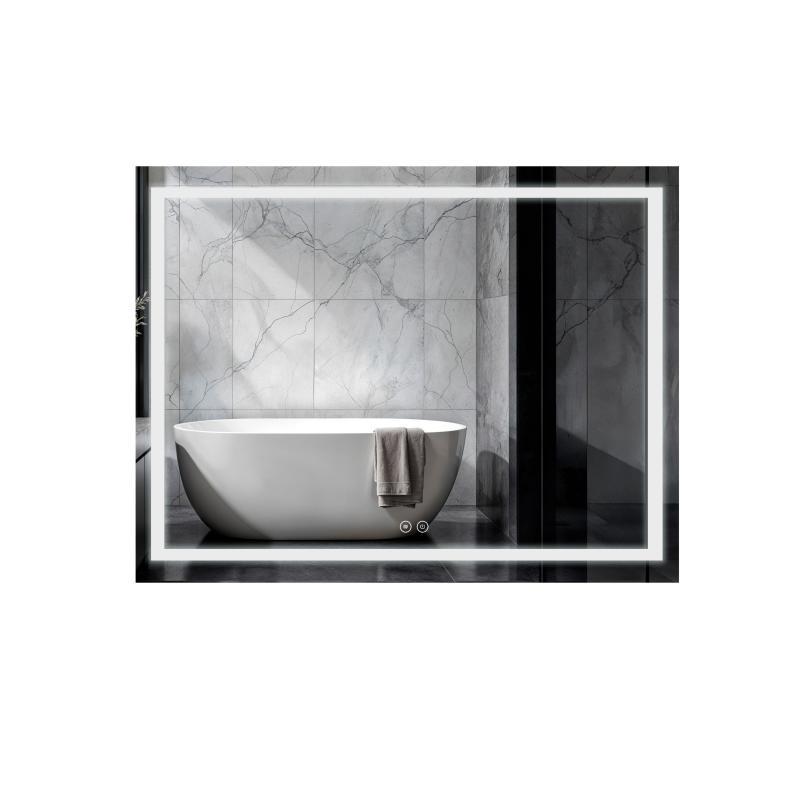 Дзеркало Qtap Mideya 900х700 з LED-підсвічуванням Touch, з антизапотіванням, з димером, рег. яскравості, фото 1