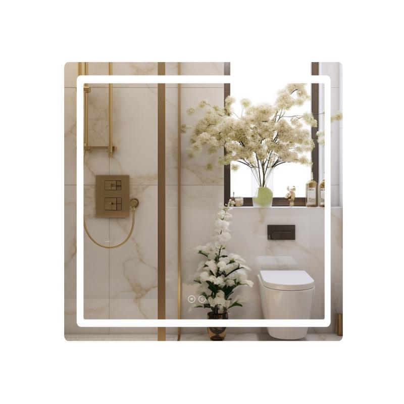 Дзеркало Qtap Mideya 800x800 з LED-підсвічуванням Touch, з антизапотіванням, димером, рег. яскравості, фото 1