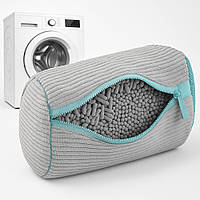 Мішок для прання взуття у пральній машині 39х19см Сірий / Чохол для прання взуття / Сумка для прання кросівок