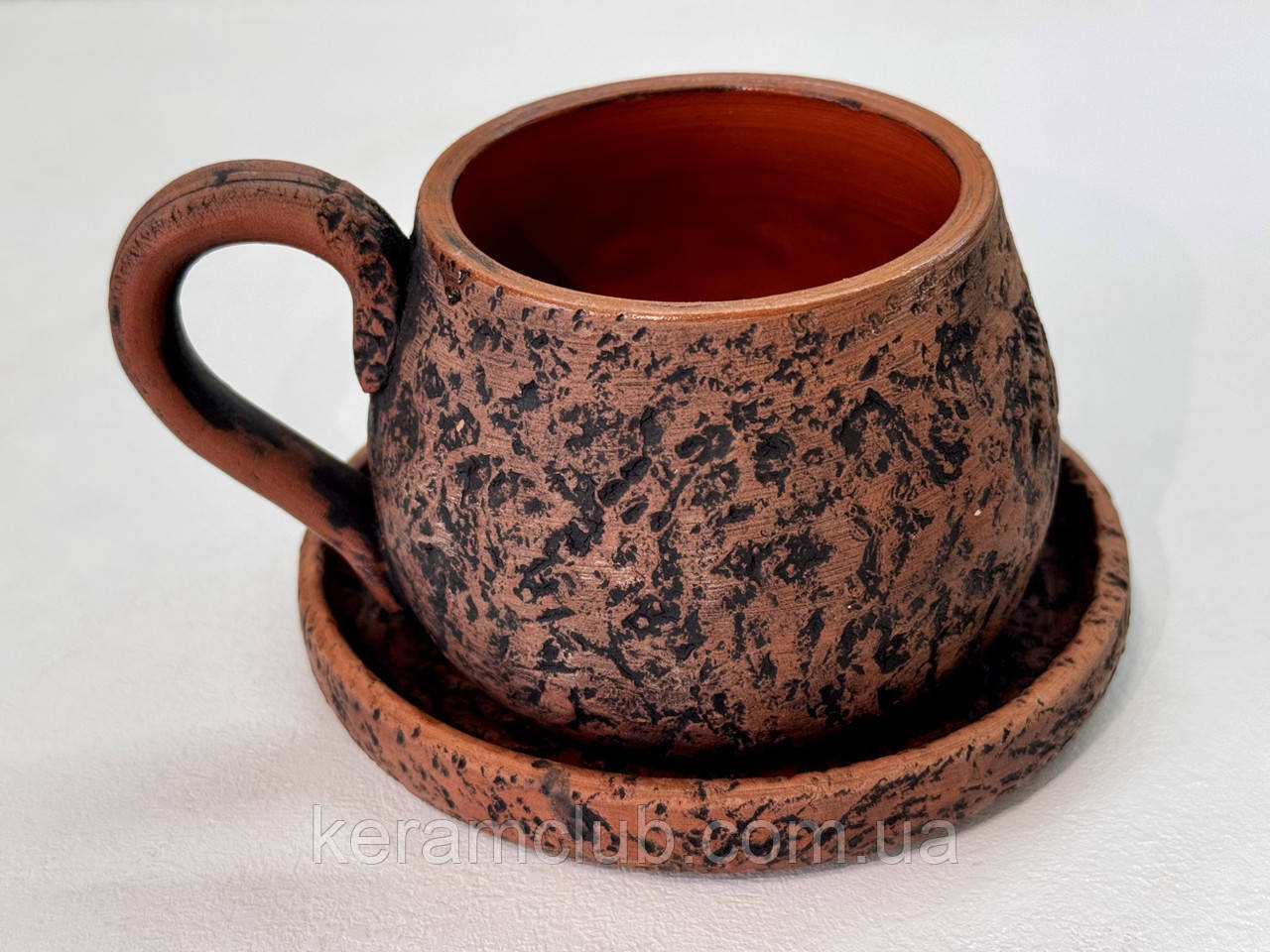 Ексклюзивна чашка с блюдцем стилізована під камінь 400 мл