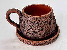 Ексклюзивна чашка с блюдцем стилізована під камінь 400 мл