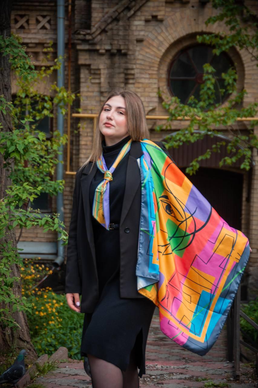 Авторська хустка райдужна MyScarf "Погляд", фото 1